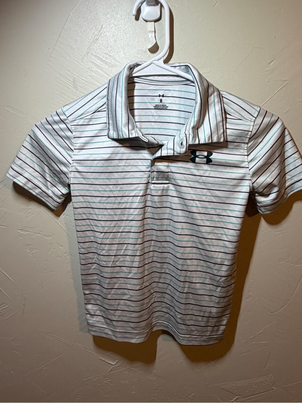 Under Armour Boys Size 6 Striped Performance Polo